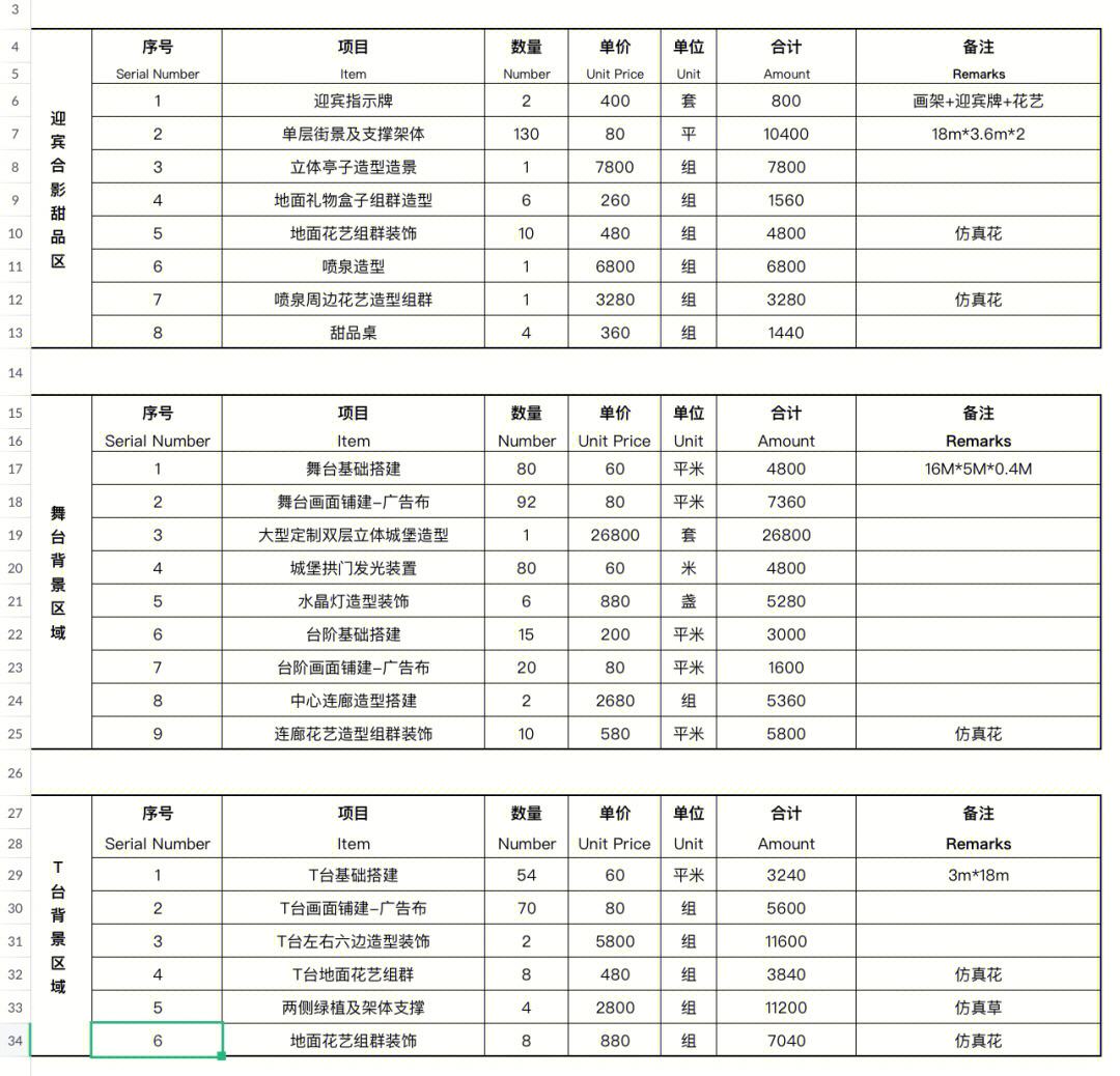 婚庆公司报价明细(婚庆公司全套价格表高清版)